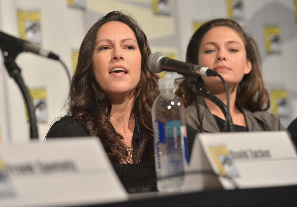 Executive producer Isa Hackett, left, and actress Alexa Davalos in 2015.  