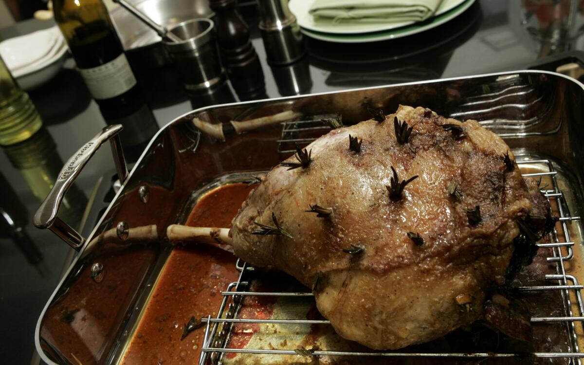 Roast leg of lamb with rosemary, garlic and anchovies Recipe