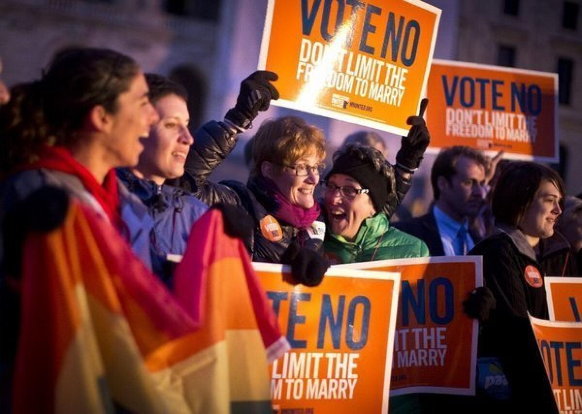 Minnesota voters rejected a Proposition 8-style ban on same-sex marriage