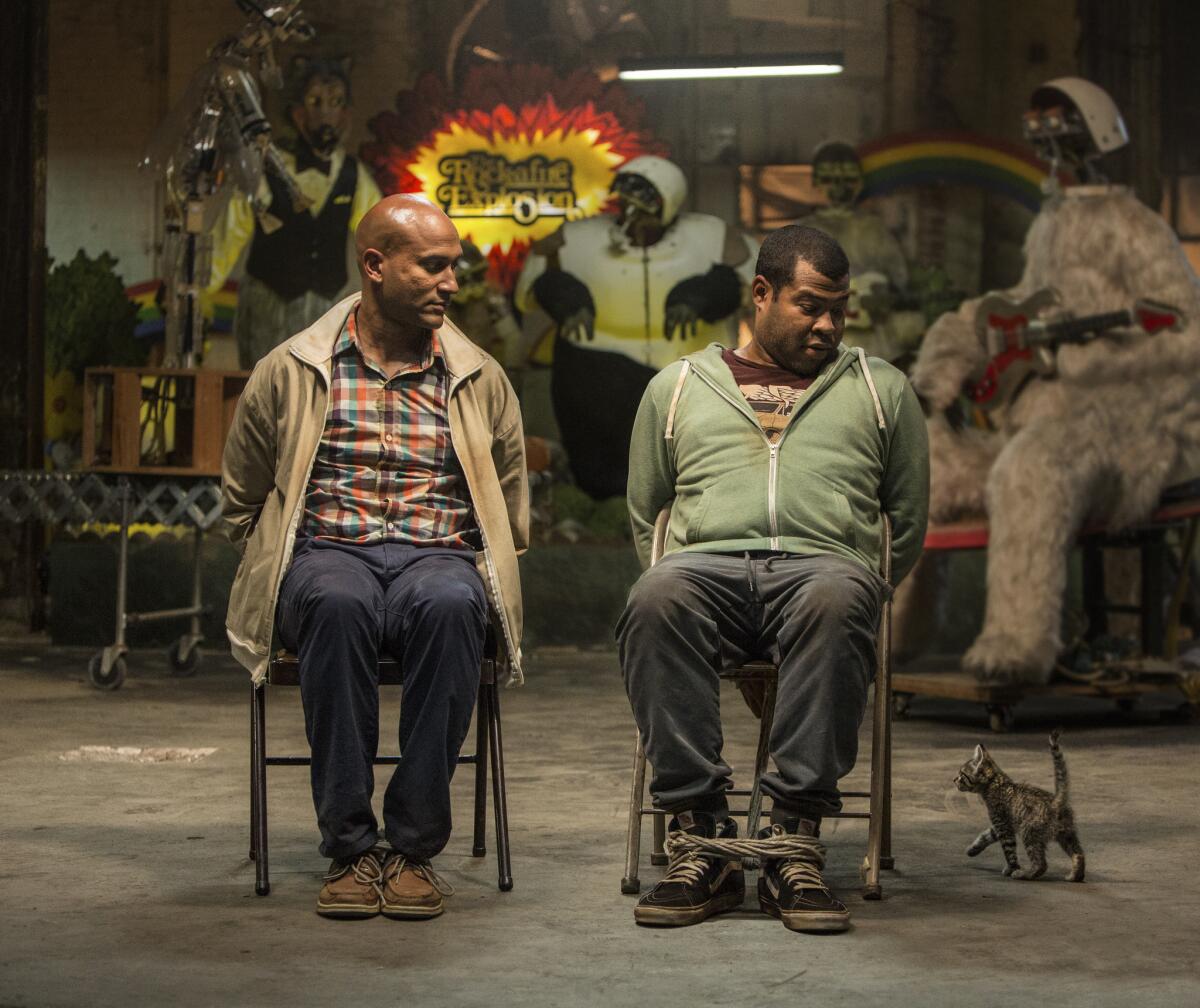 Keegan-Michael Key, left, and Jordan Peele in "Keanu." (Steve Dietl / Warner Bros.)