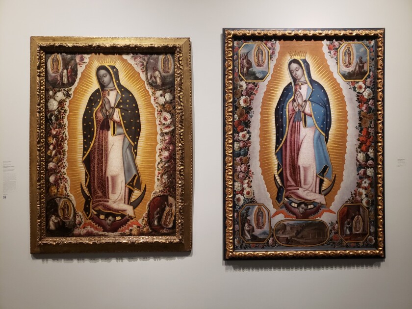 Two images of the "Virgin of Guadalupe" pictured side by side.