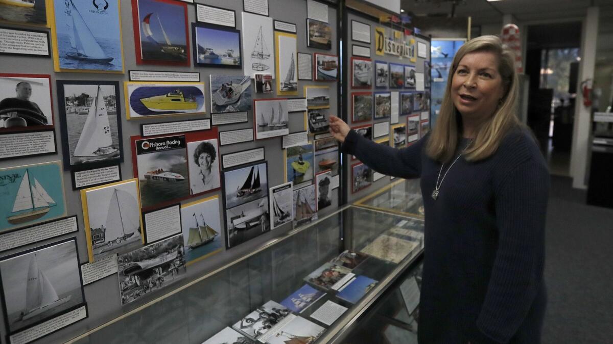 Nancy Pedersen, curator of the Costa Mesa Historical Society’s “Costa Mesa: The Hull Story,” talks about the new exhibit on the city’s boatbuilding history.