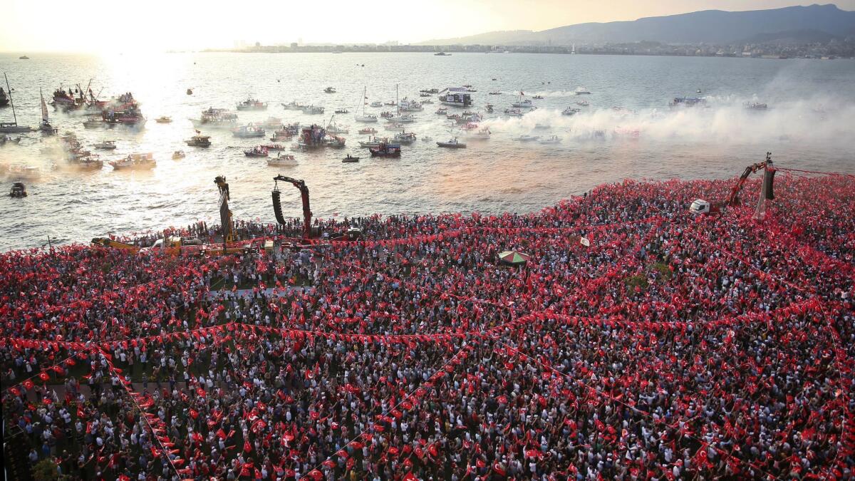 A seaside rally for Muharrem Ince, Turkey's main opposition presidential candidate, drew thousands on Thursday in Izmir.