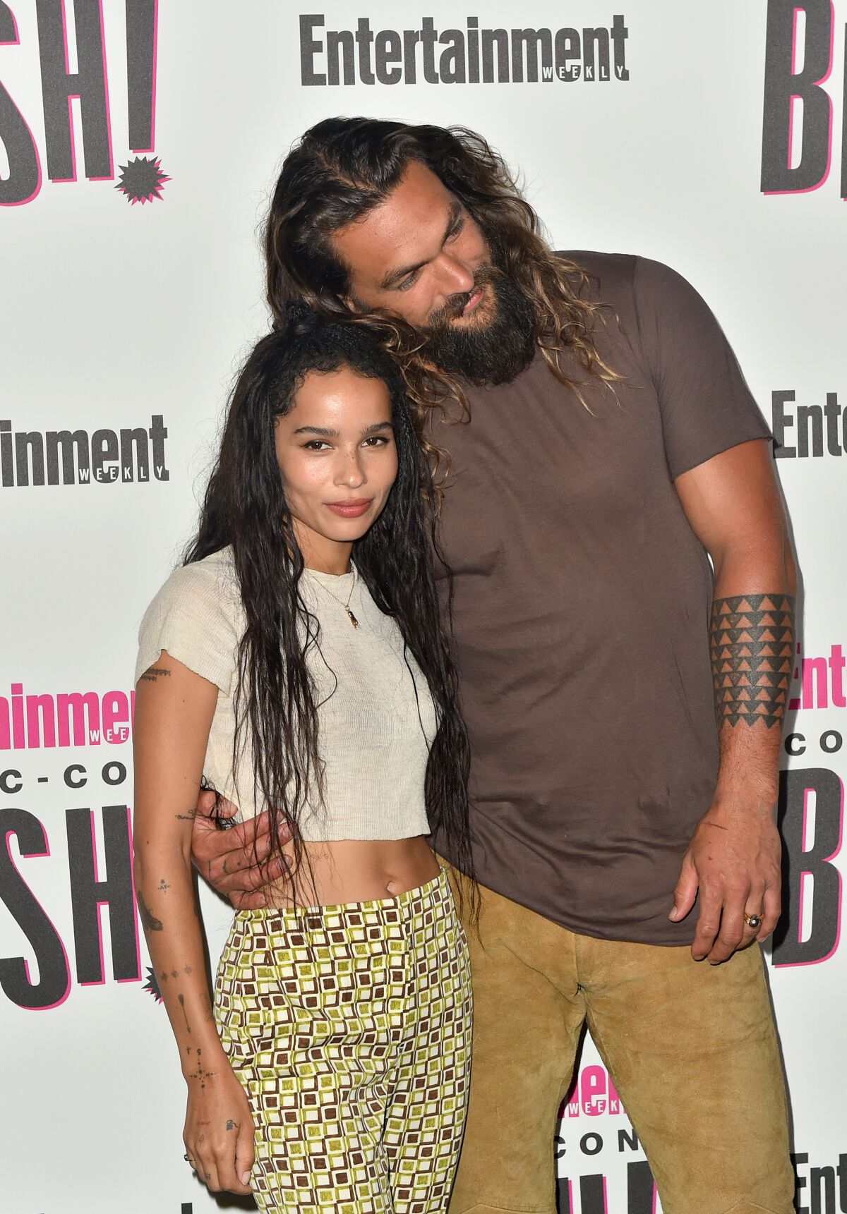 SAN DIEGO, CA - JULY 21: (L-R) Zoe Kravitz and Jason Momoa attends Entertainment Weekly's Comic-Con Bash held at FLOAT, Hard Rock Hotel San Diego on July 21, 2018 in San Diego, California sponsored by HBO (Photo by Jerod Harris/Getty Images)