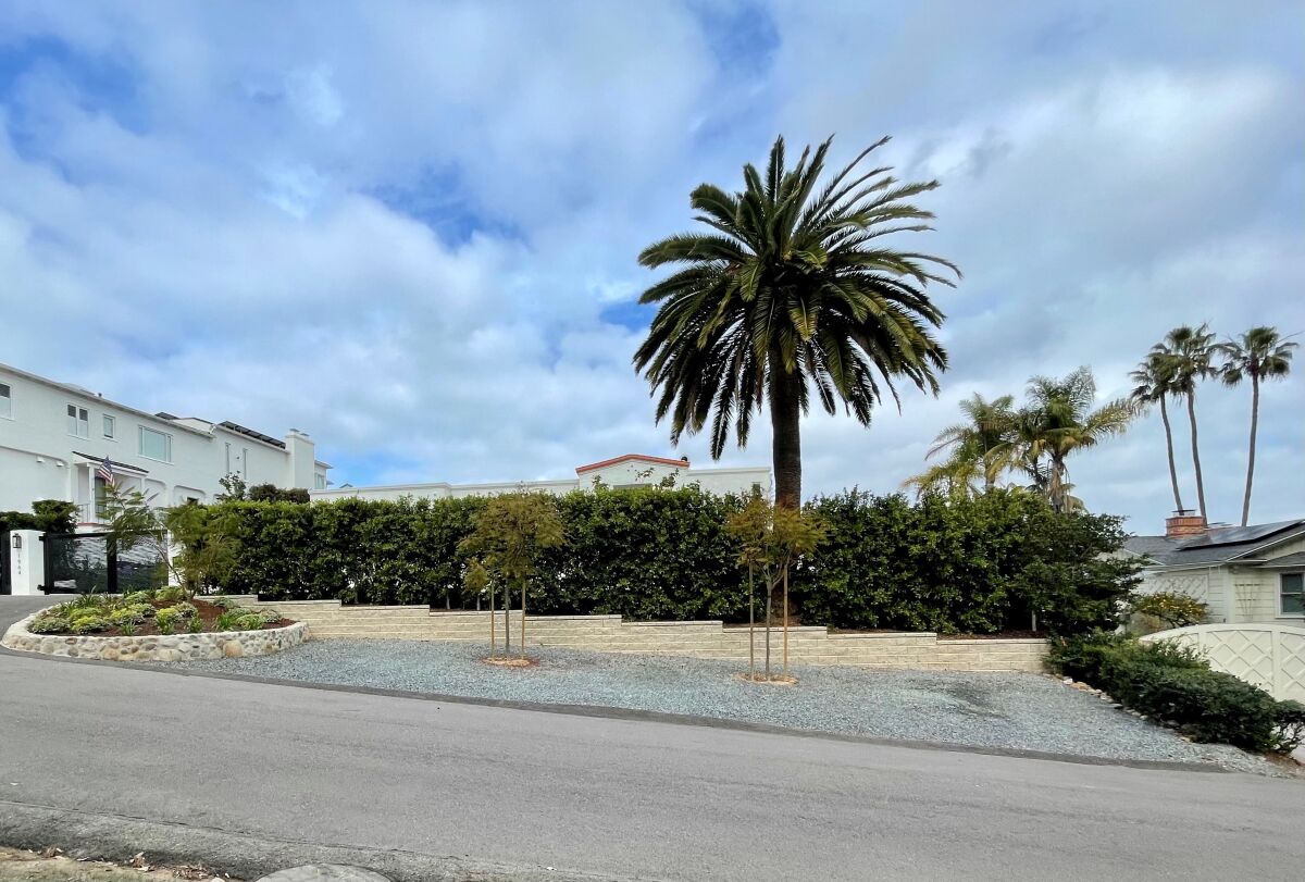 This is the parking area in front of Dr. Ron Greenspan's home on Little Street in La Jolla after he renovated it.