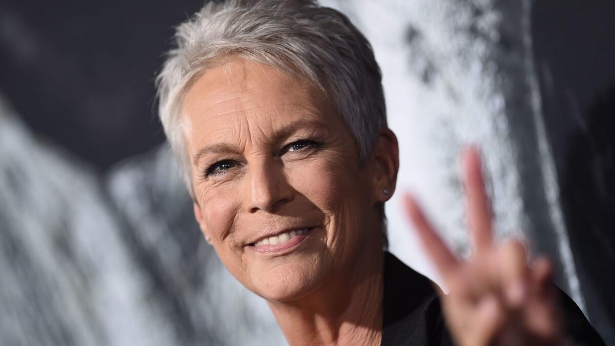 Jamie Lee Curtis attends the "Halloween" premiere at the TCL Chinese Theatre in Los Angeles.