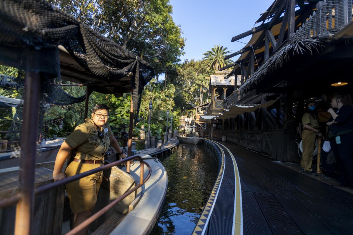 A woman on a Jungle Cruise boat