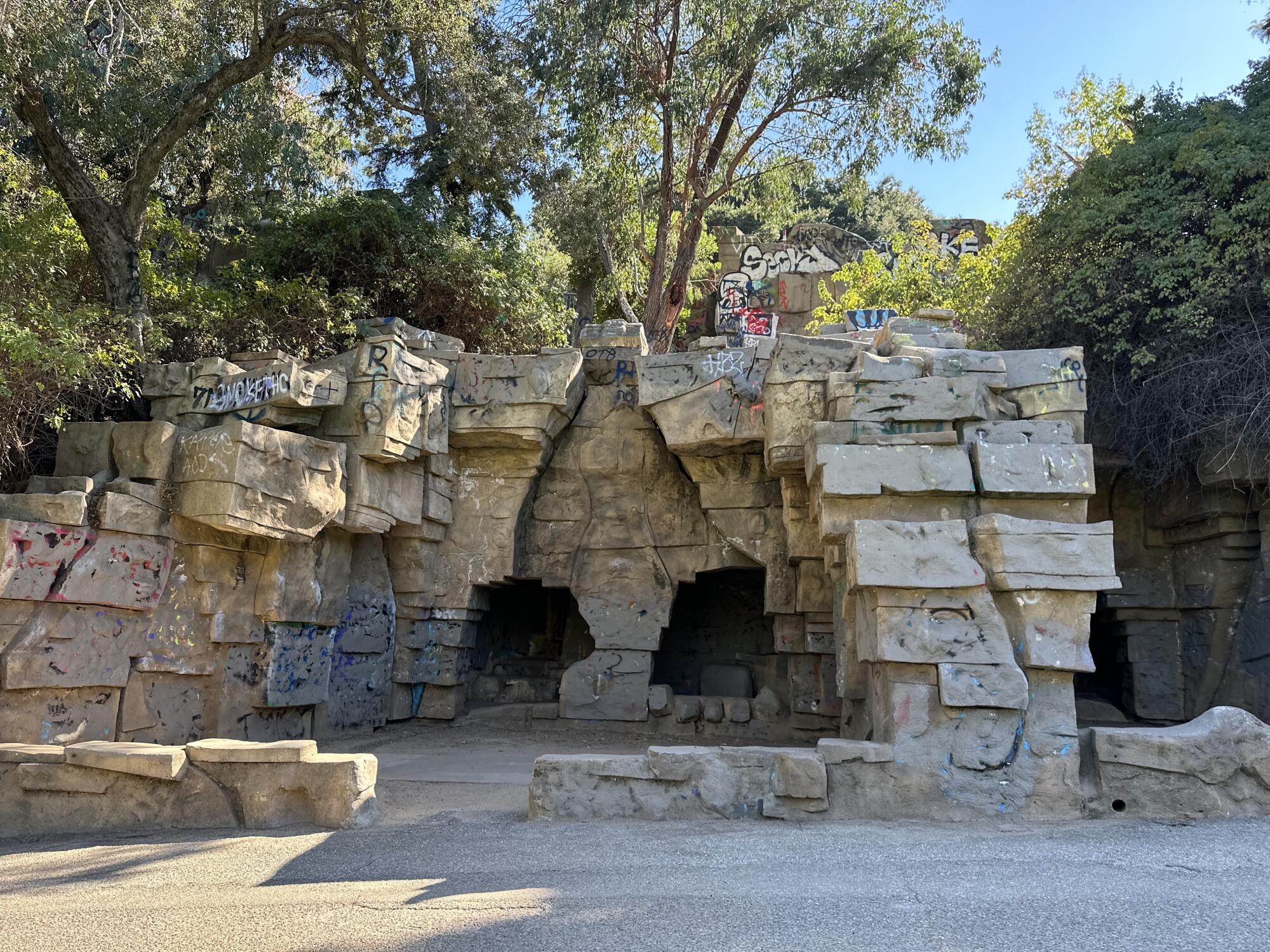 Abandoned animal cages at the Old Zoo.