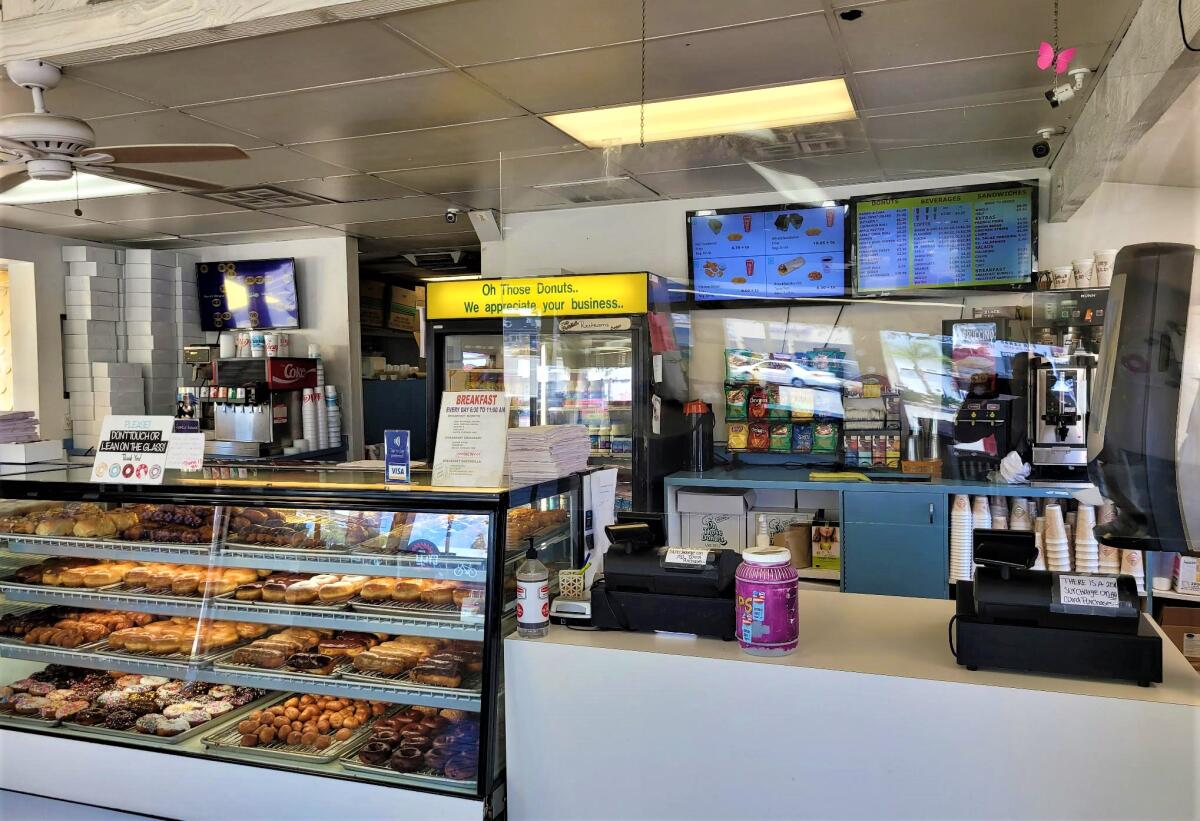 The interior of Oh Those Donuts and Deli in 2021, a family-owned business on Costa Mesa's Newport Boulevard for 40 years.