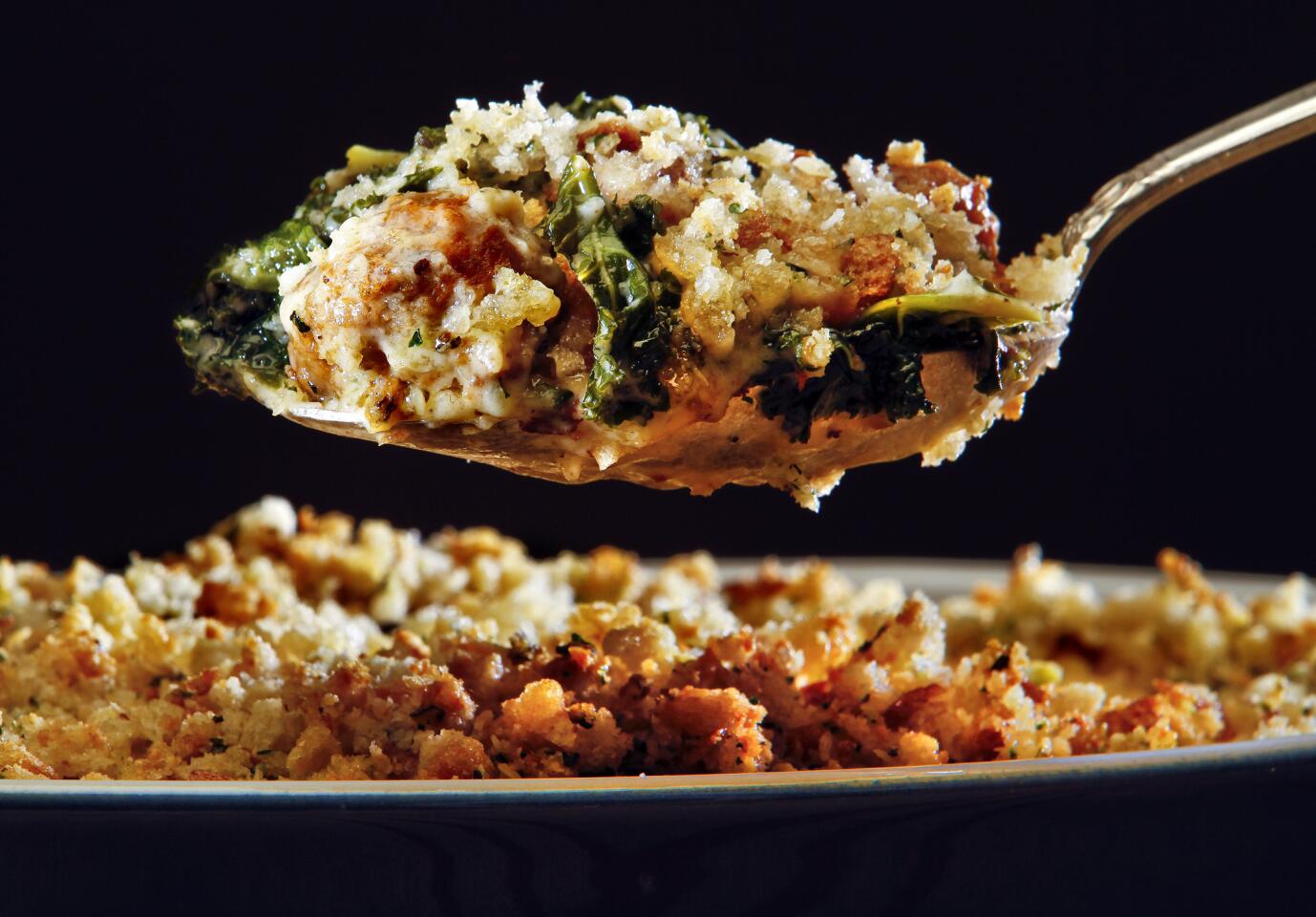 Italian sausage and kale gratin