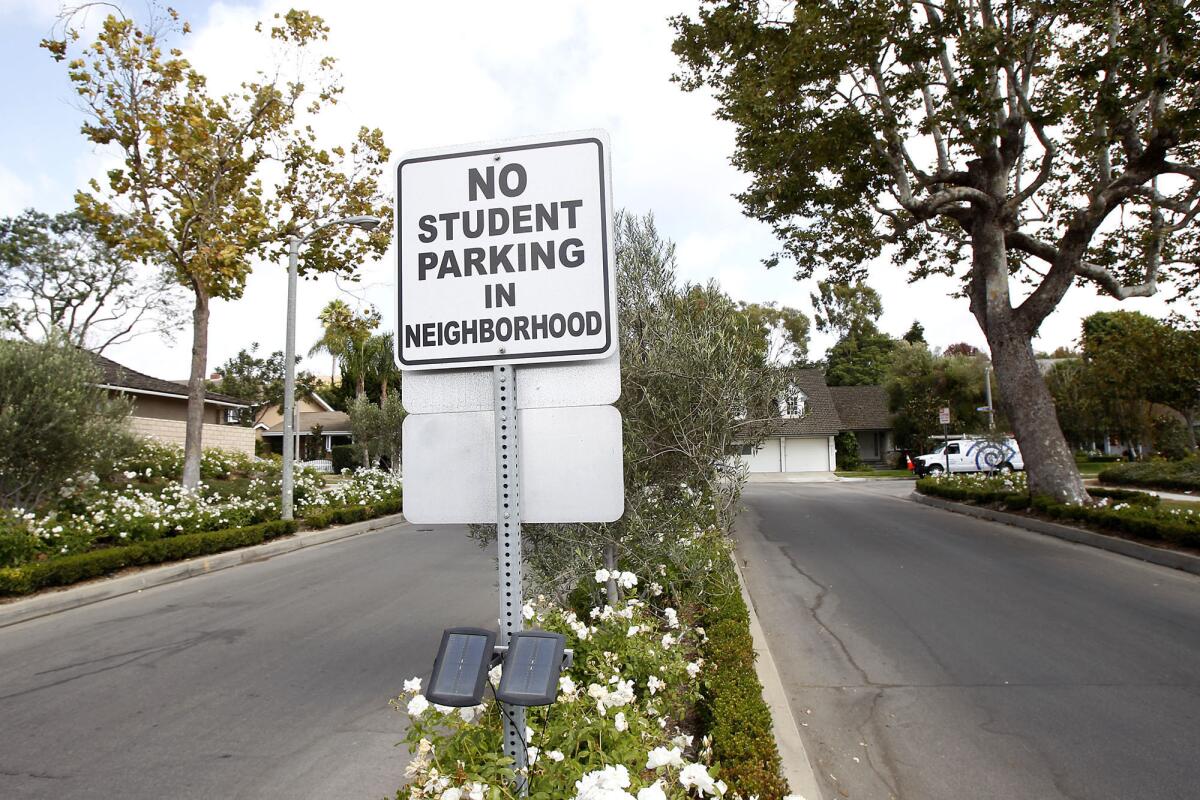 Students parking in neighborhood around Corona del Mar High School has upset residents. The Newport Beach City Council took up the issue at its Oct. 22 meeting.