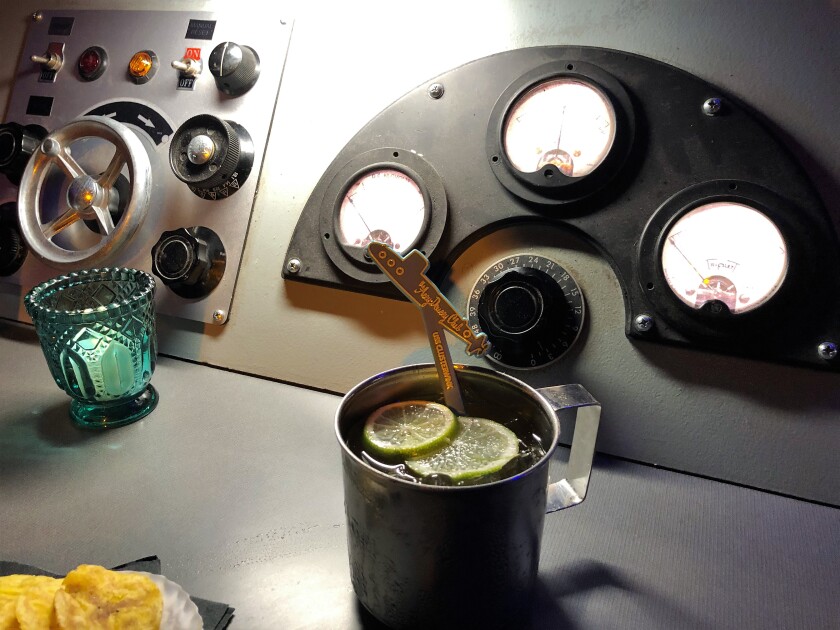 At the Acey-Deucey Club immersive submarine-tiki-bar experience, some diners can turn the dials and switches.