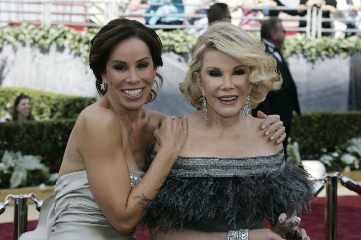Joan Rivers, right, and Melissa Rivers arrive for the 78th Academy Awards in Hollywood on March 5, 2006.