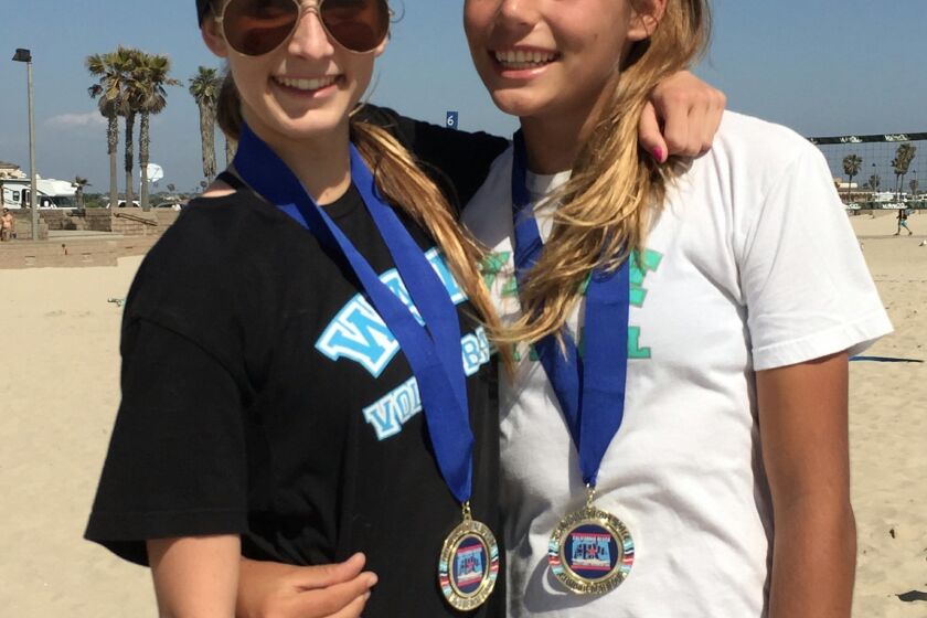 Ellie Auerbach of Solana Beach (left) and Katie Lougeay of Encinitas.