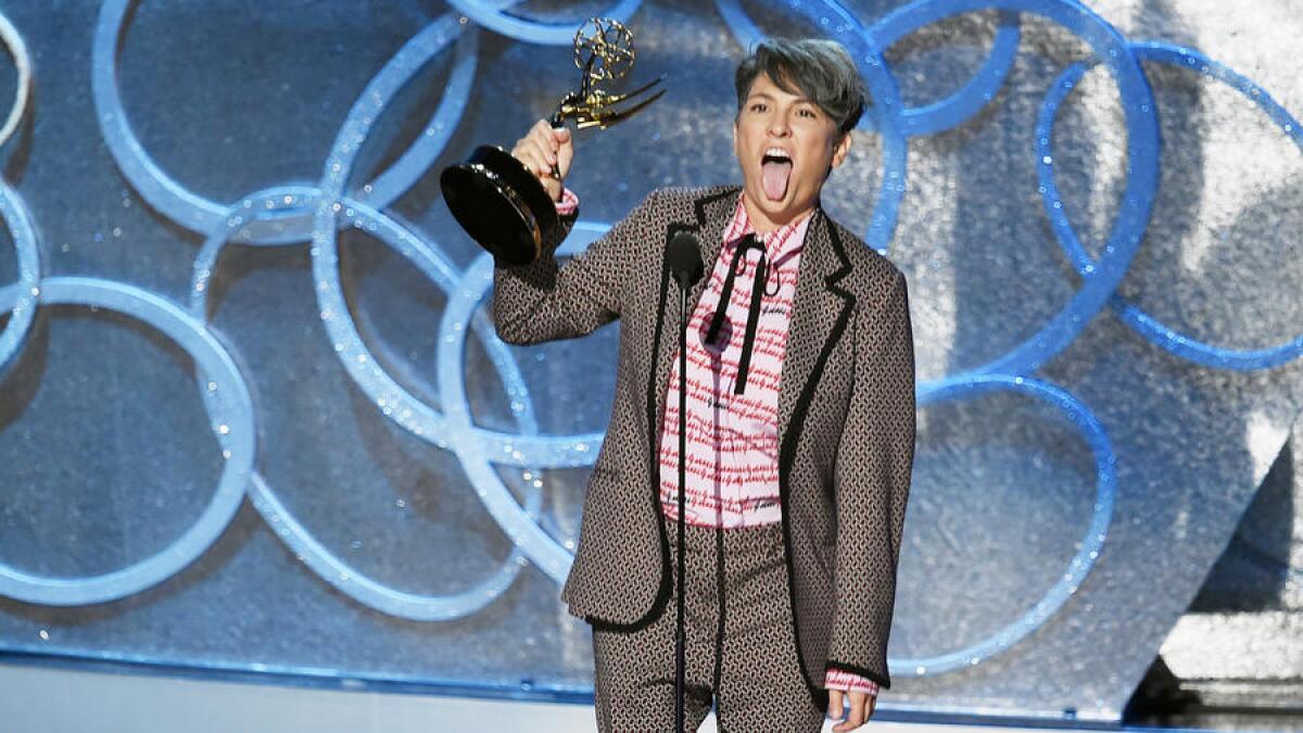 Jill Soloway accepts the award for directing in a comedy series for her work on "Transparent."
