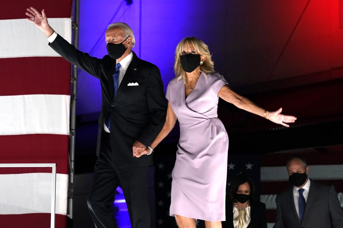 Democratic presidential candidate and former Vice President Joe Biden with his wife, Jill Biden