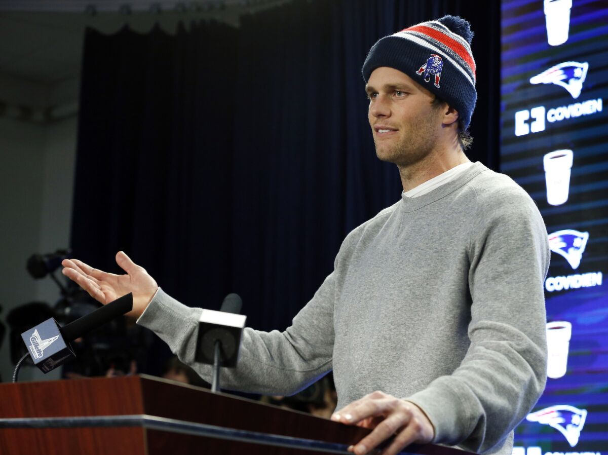 Tom Brady addressed the New England Patriots' Deflategate scandal at a news conference Jan. 22.