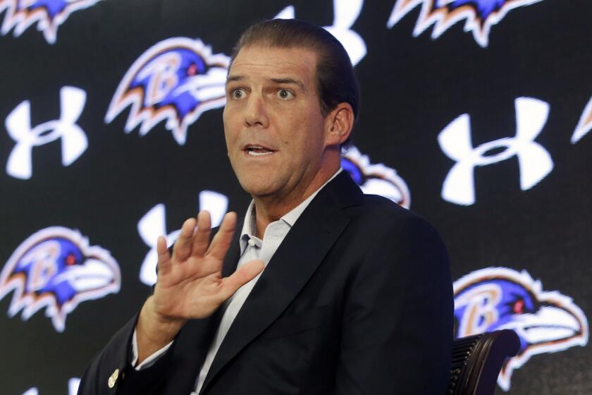 Ravens owner Steve Bisciotti answers questions about the controversy surrounding former running back Ray Rice on Monday at a new conference.