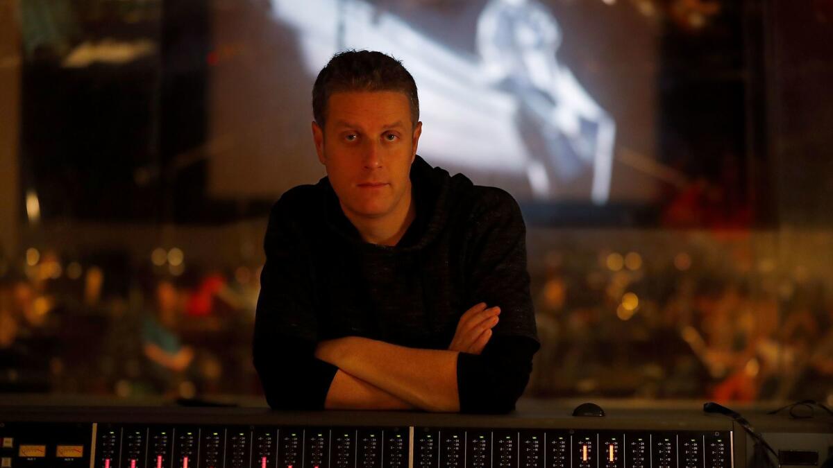 Geoff Keighley at an orchestral recording session for this year's Game Awards.