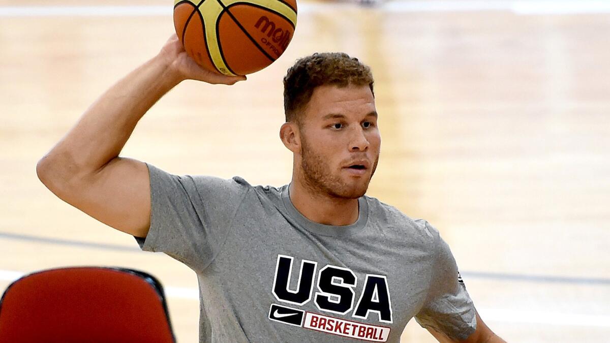 Clippers All-Star forward Blake Griffin takes part in a Team USA training session Tuesday in Las Vegas.
