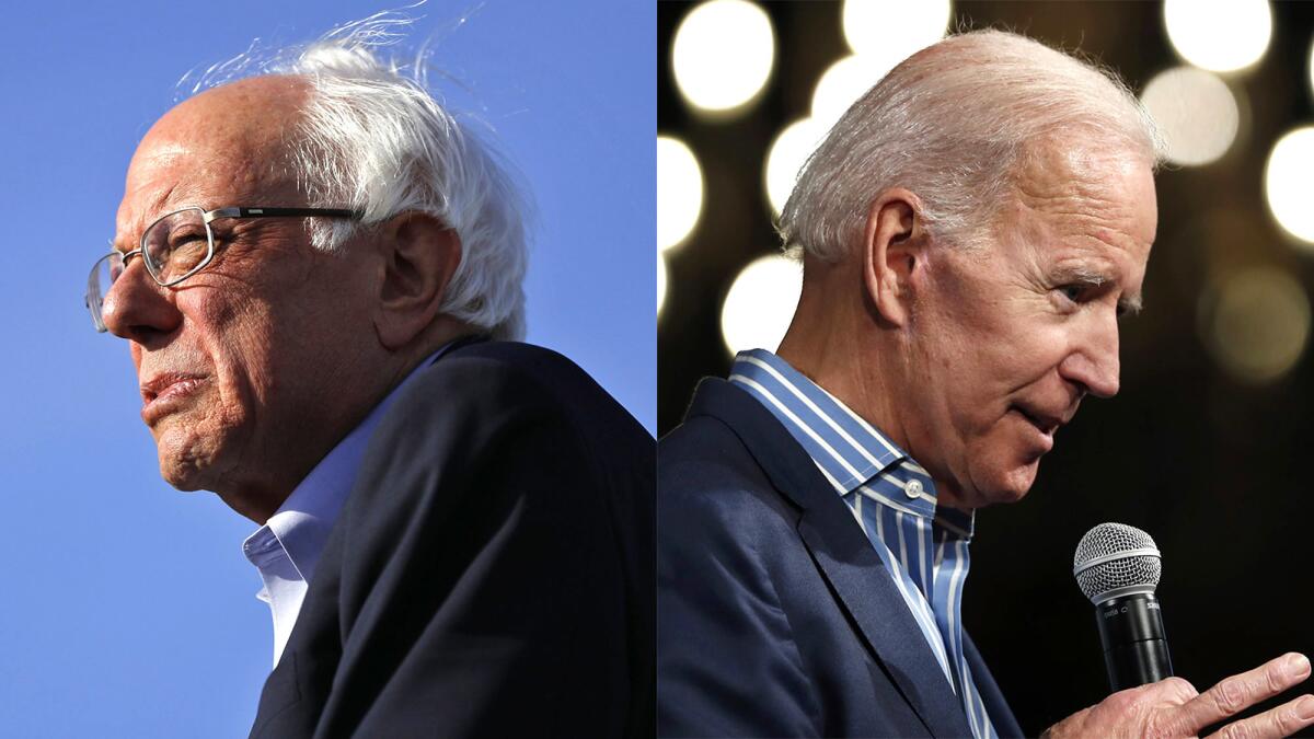 Vermont Sen. Bernie Sanders and former Vice President Joe Biden