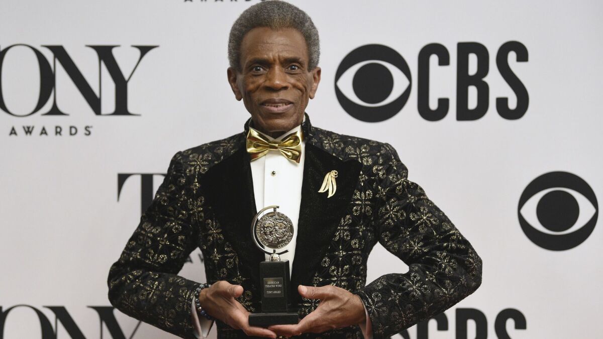 Andre De Shields in the Tonys press room after winning featured actor in a musical for "Hadestown."
