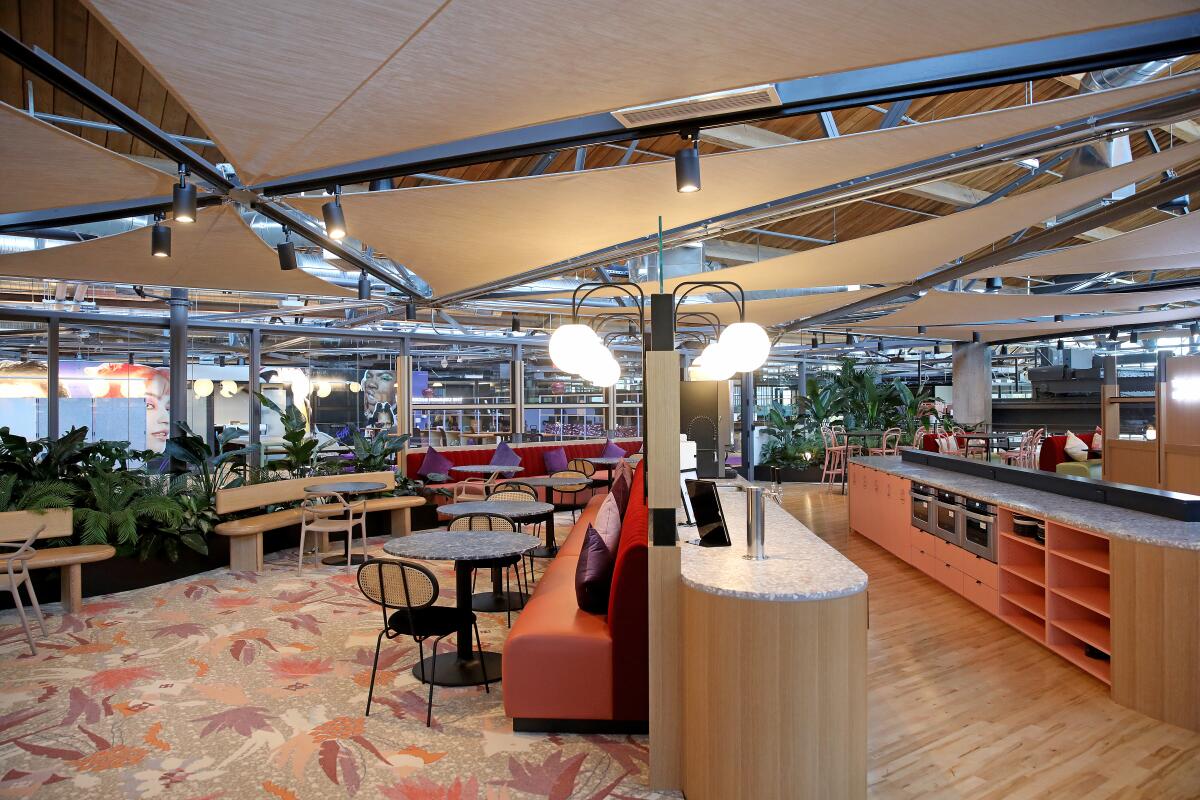 The Cabana room where L'Oréal employees can meet for coffee or perhaps a beer after hours.