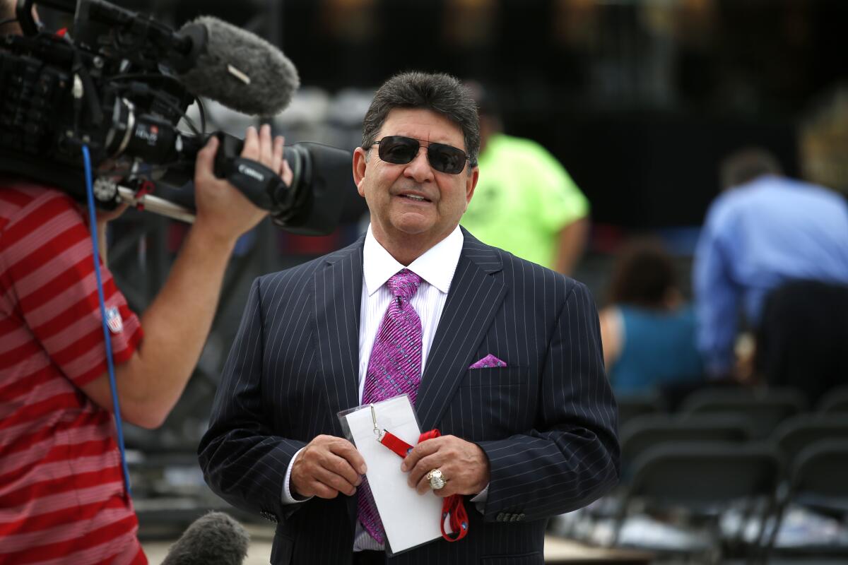 Former San Francisco 49ers owner Edward DeBartolo Jr., shown in 2015, pleaded guilty in 1998 to failing to report a felony when he paid $400,000 to former Louisiana Gov. Edwin Edwards in exchange for a riverboat gambling license. He was pardoned Tuesday by President Trump.