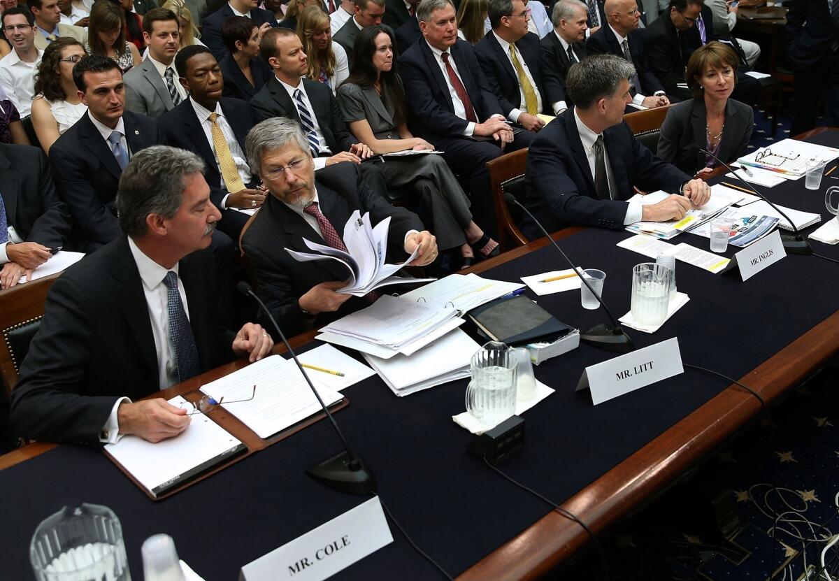 Government intelligence officials testify before a House Judiciary Committee hearing on the oversight of President Obama's use of the Foreign Intelligence Surveillance Act (FISA).
