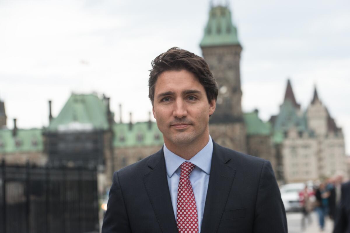 Justin Trudeau walks from Parliament in Ottawa on Oct. 20, 2015.