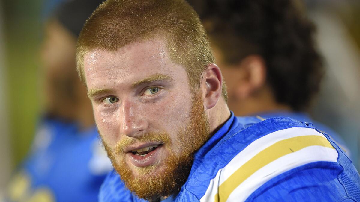 UCLA center Jake Brendel has started 39 of 40 games the last three seasons, missing only the season opener at Virginia in 2014.