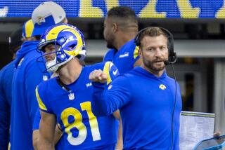 Rams  coach Sean McVay gives instructions in the second half against the Steelers.