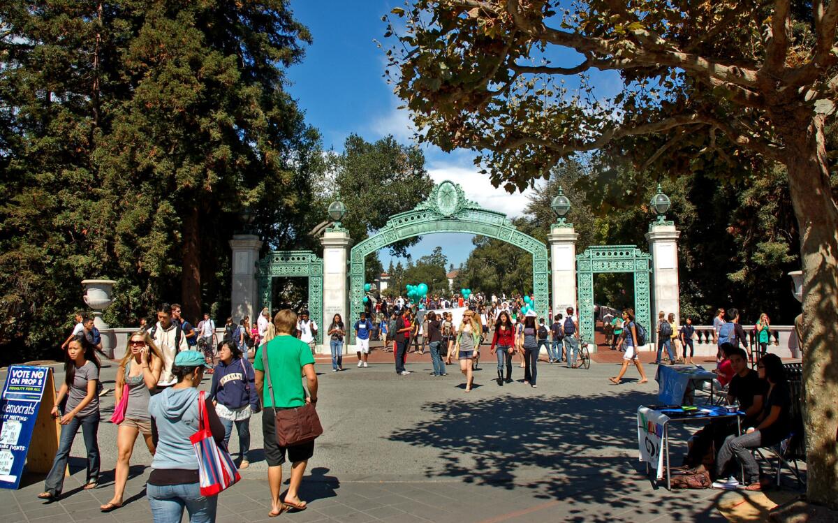 After a year-long investigation, the U.S. Department of Education dismissed Jewish students' complaints that anti-Israel protests at UC Berkeley created an illegally hostile and anti-Semitic atmosphere on the campus. Above, a file photo of Berkeley's landmark Sather Gate.