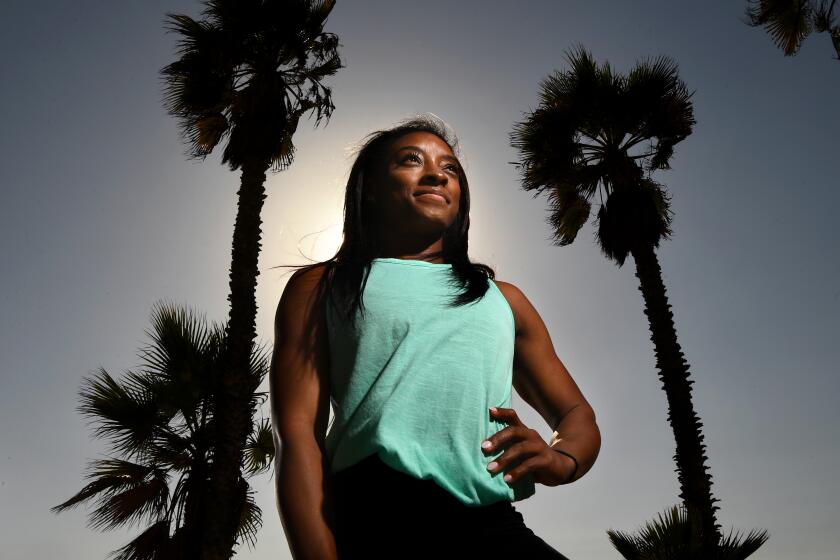 SANTA MONICA-CA-OCTOBER 17, 2019: Simone Biles is photographed at Shutters on the Beach in Santa Monica on October 17, 2019. (Christina House / Los Angeles Times)