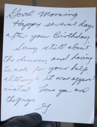 Photo of a handwritten letter.
