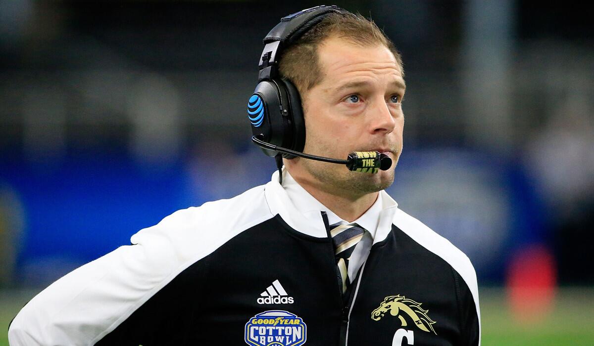 P.J. Fleck looks on during the 81st Goodyear Cotton Bowl Classic between Western Michigan and Wisconsin on Monday.