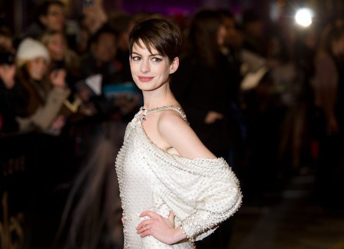 Anne Hathaway discusses her car-exiting wardrobe malfunction with "Today" show anchor Matt Lauer. Here she's seen at the London premiere of "Les Miserables" on Dec. 5.