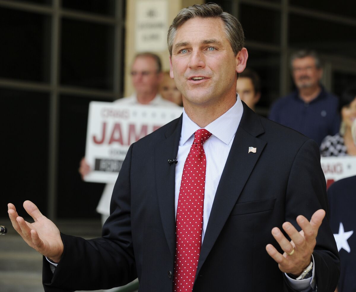 Craig James campaigns in Houston for a seat in the U.S. Senate in 2012.