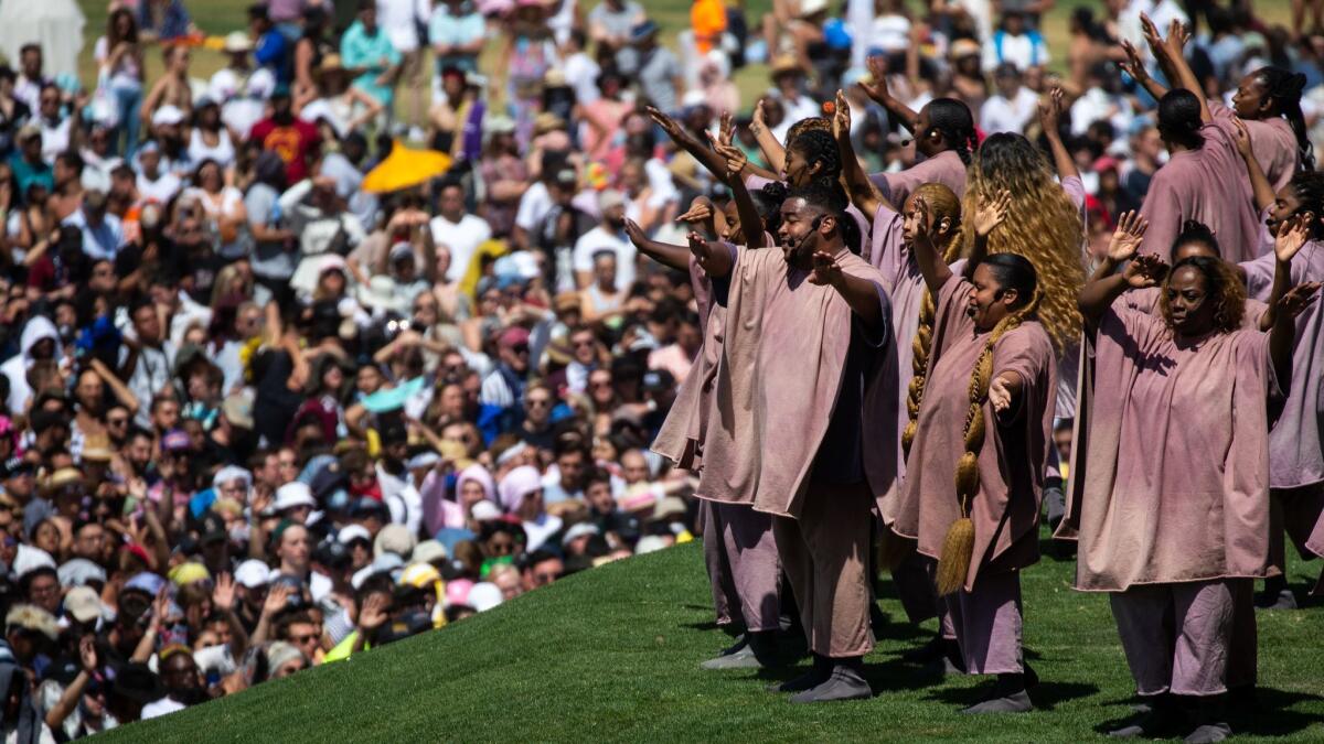 Kanye West's Easter Sunday Service during Weekend 2 of the Coachella Valley Music and Arts Festival in Indio.