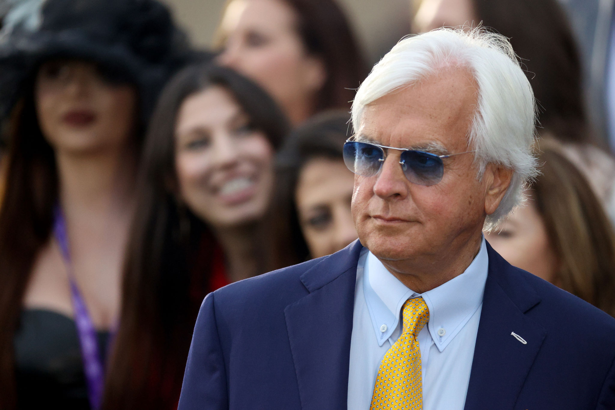 Trainer Bob Baffert looks on after his horse, Corniche, won the Breeders' Cup Juvenile at Del Mar on Nov. 5.