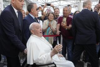 Pope Francis leaves the Agostino Gemelli University Polyclinic in Rome, Friday, June 16, 2023, nine days after undergoing abdominal surgery. The 86-year-old pope was admitted to Gemelli hospital on June 7 for surgery to repair a hernia in his abdominal wall and remove intestinal scar tissue that had caused intestinal blockages. (AP Photo/Andrew Medichini)