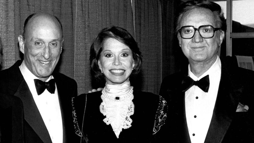 John H. Mitchell, left, with Mary Tyler Moore and Steve Allen. To honor the life and legacy of Mitchell, who died in 1988, the Patricia W. Mitchell Trusts, named after the TV executive’s wife, were established as a philanthropic effort of the Mitchell family.
