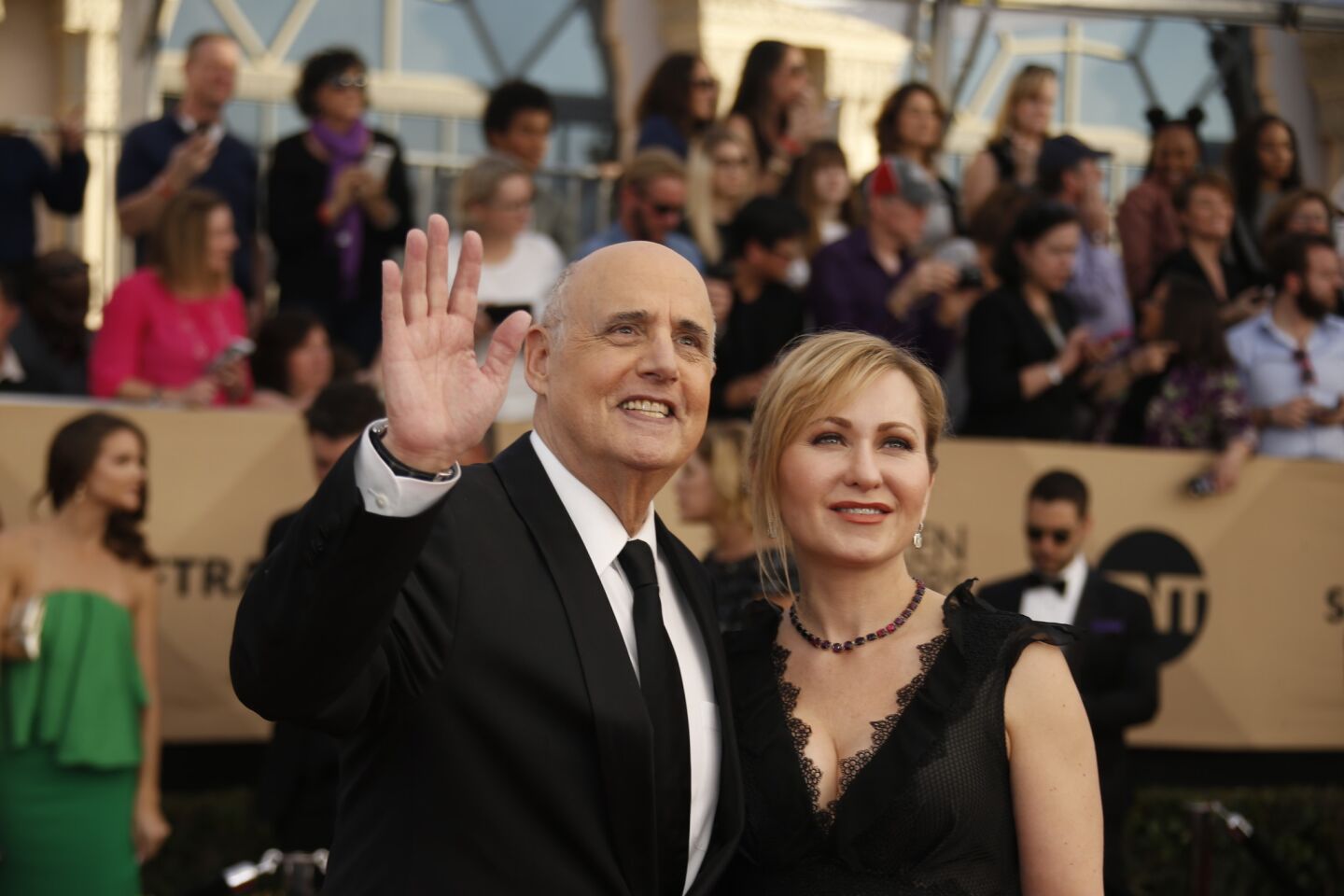 Jeffery Tambor, with wife Kasia Ostlun, is a nominee for "Transparent."
