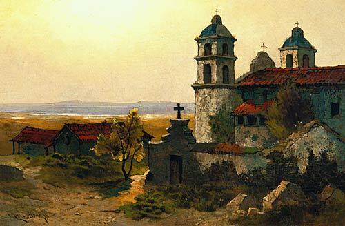 A painting of Santa Barbara Mission by Edwin Deakin