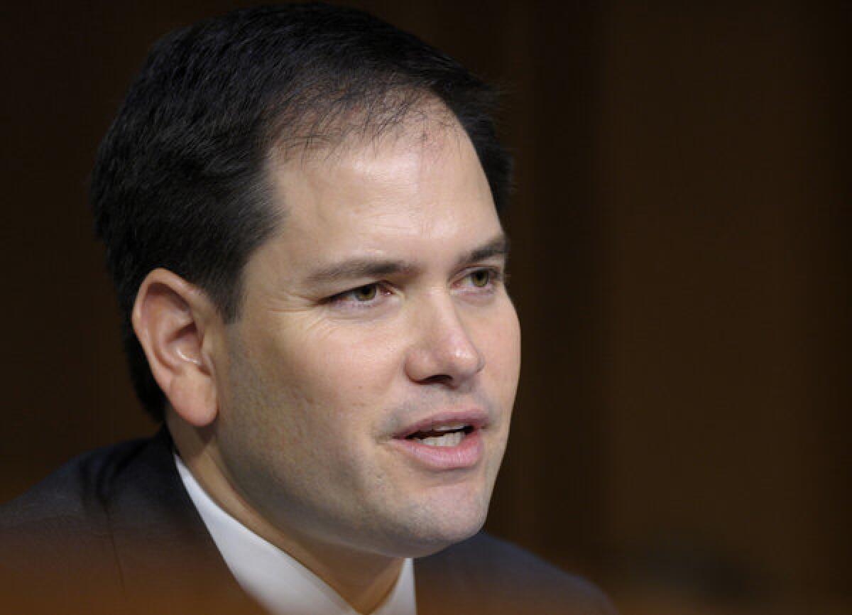 Sen. Marco Rubio (R-Fla.) is seen on Capitol Hill in Washington.