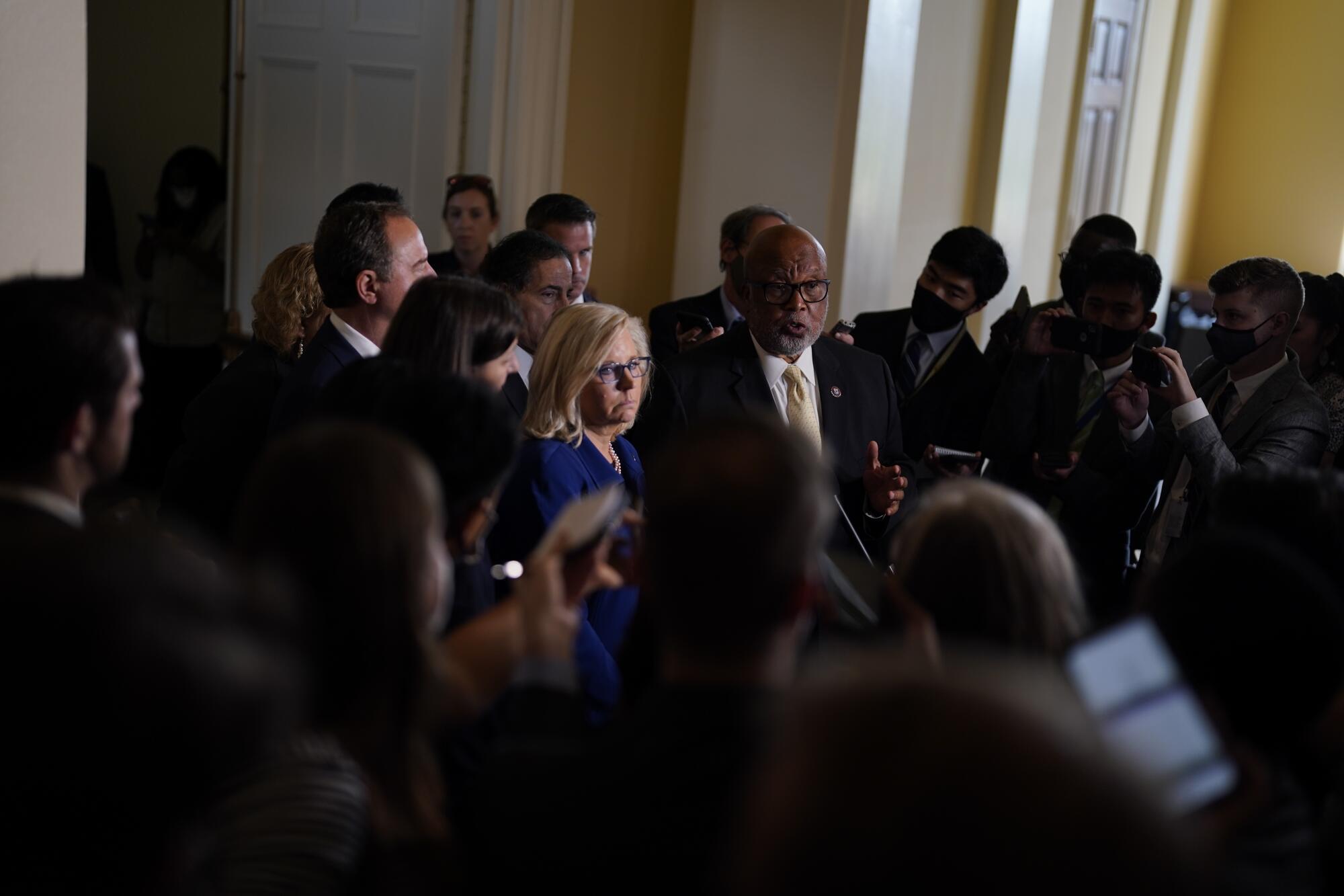 Members of the House select committee speak to the media.