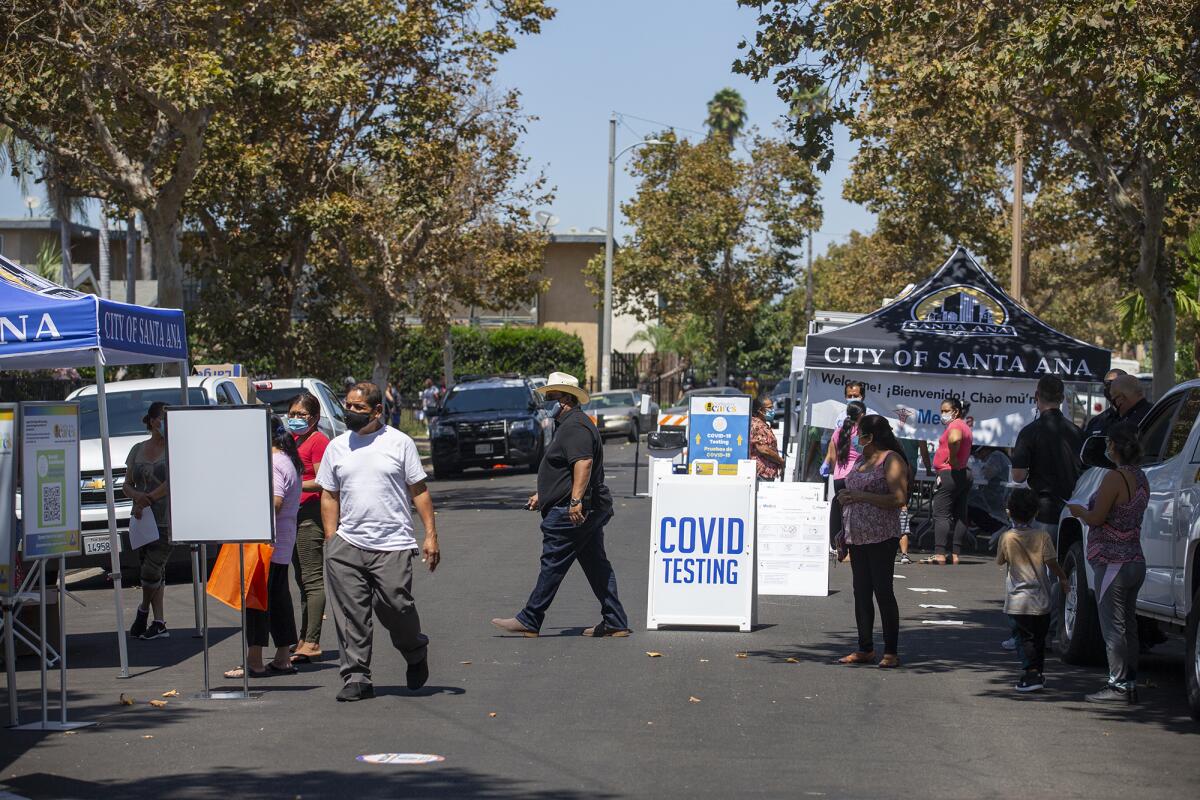 The city of Santa Ana offers free COVID-19 testing on Aug. 26.