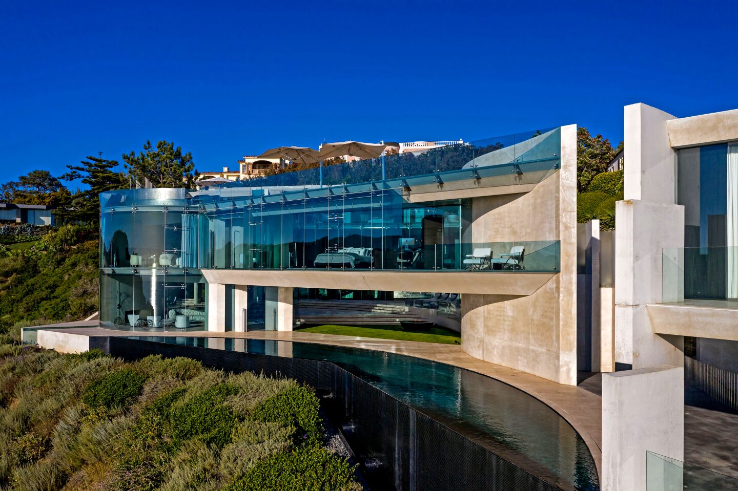 The Razor House, an architectural masterpiece, is located on the La Jolla coast.