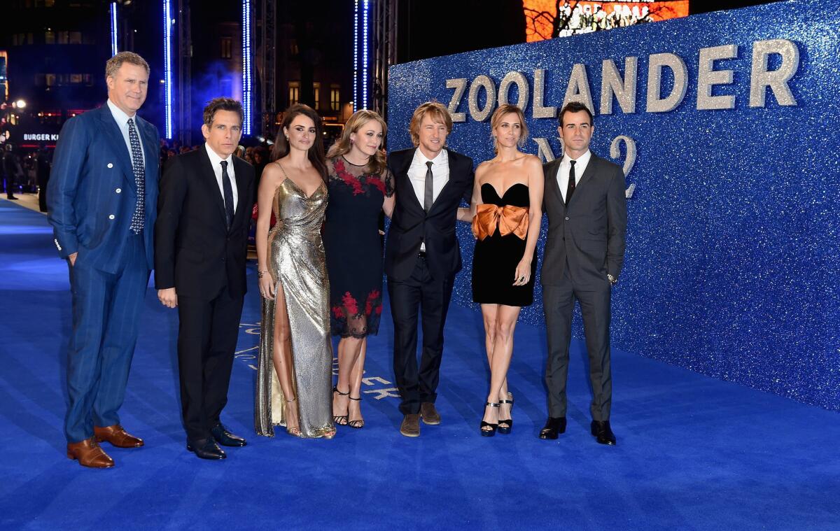 Will Ferrell, Ben Stiller, Penelope Cruz, Christine Taylor, Owen Wilson, Kristen Wiig and Justin Theroux attend a London fan screening of "Zoolander No. 2" at the Empire Leicester Square on Thursday in London.