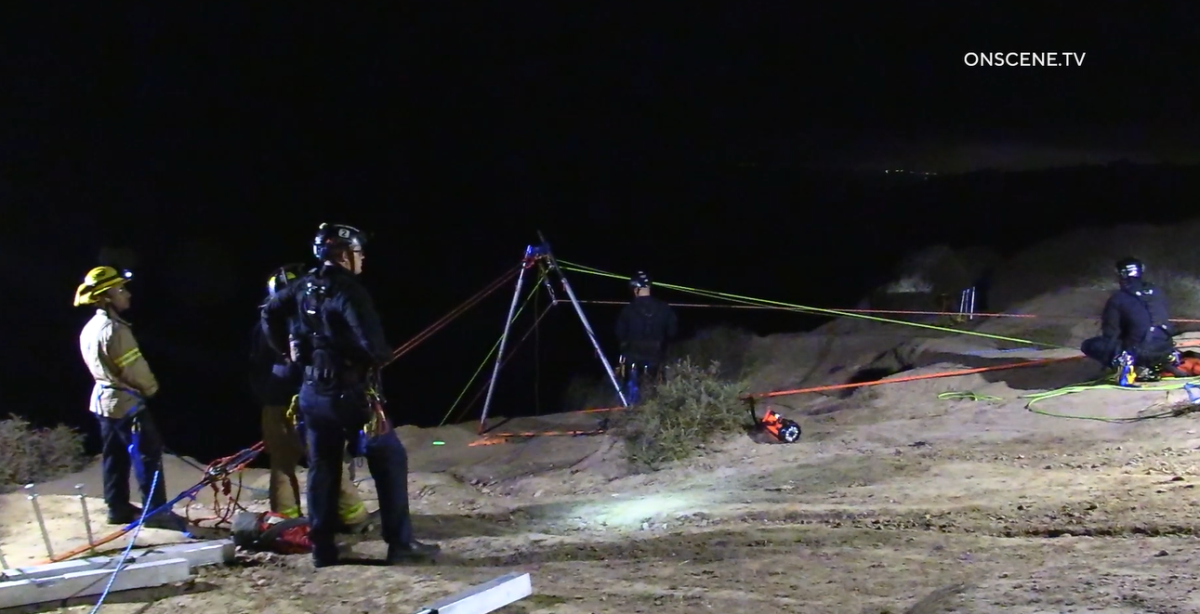 Firefighters rescued a person from the cliffs above Black's Beach early Sunday.